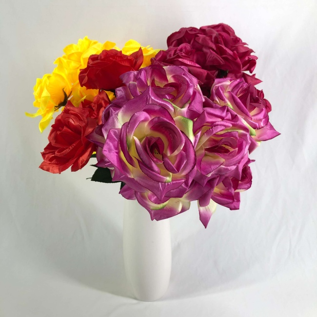 Букет роз "FITTONE", 9г, выс. 49см, шелк, цв.микс