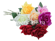 Роза одиночная, выс. 62 см, диам. 12 см, плотный атлас, цв. микс FITTONE