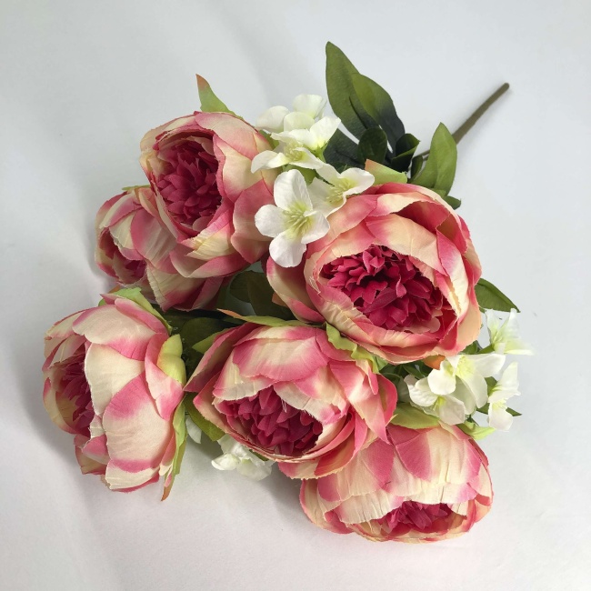 Букет пионов "FITTONE", 9г., выс. 47см, цв.микс