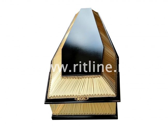 Гроб комбинированный 6-ти гранник, цв.золото-гофре, (Lite) "MOREFIX"