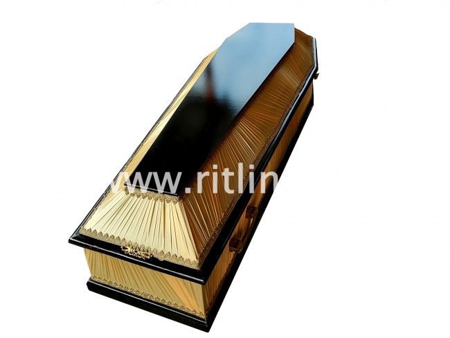 Гроб комбинированный 6-ти гранник, цв.золото-гофре, (Lite) "MOREFIX"