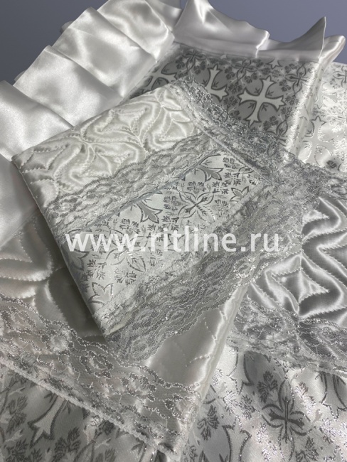 Комплект Элитный (атласная т/с "Венеция", парча "Крест с узором", волан, кружево) FITTONE LUXE