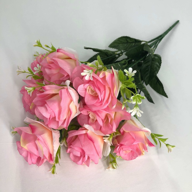 Букет роз с белыми цветами "FITTONE", 9г, выс. 47см, цв.микс