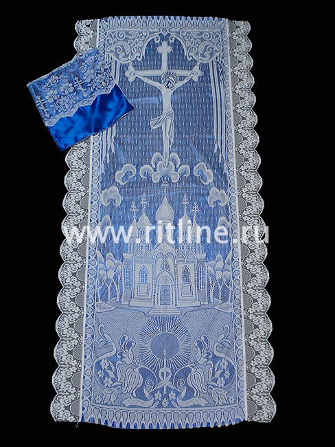 Комплект КАП (Н+П) (атлас, тюлевое полотно, белое широкое кружево) "FITTONE" Комплект КАП (Н+П) (атлас, тюлевое полотно, белое широкое кружево) "FITTONE"