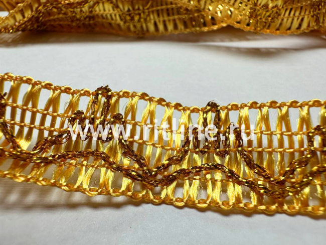 Тесьма 1256, золото, шир. 2 см, 25 ярдов FITTONE