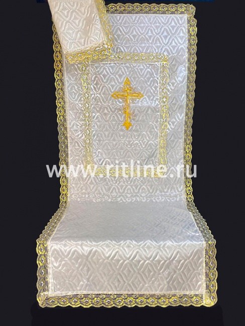 Комплект КТА (Н+П) (т/с атлас.бел., широкое кружево б/золо. термокрест, рамка кружево) "FITTONE"