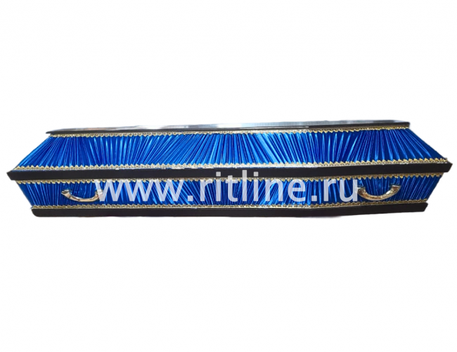 Гроб комбинированный 6-ти гранник, цв.синий