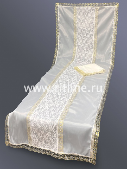 Комплект (шелк, белый гипюр, кружево) "FITTONE"