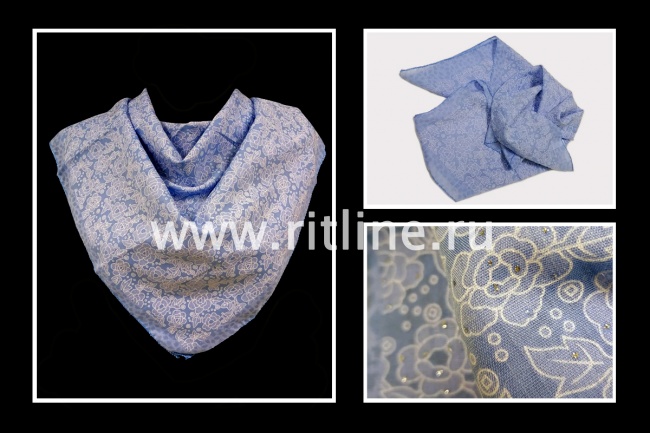 Платок с цветочным принтом и блестками, "FITTONE"