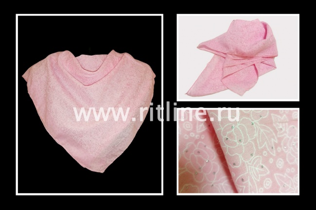 Платок с цветочным принтом и блестками, "FITTONE"