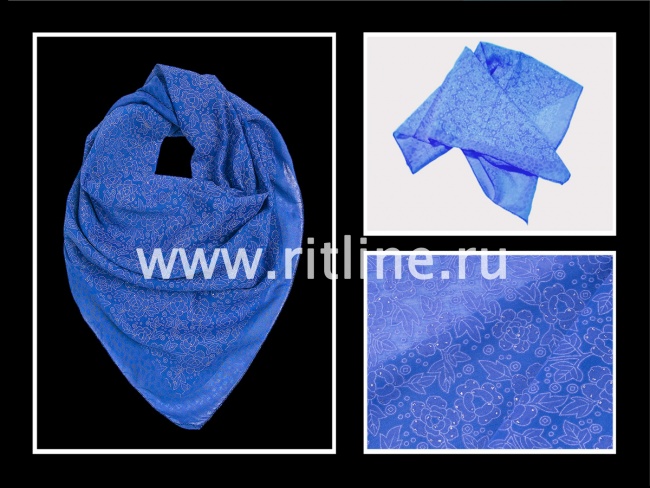 Платок с цветочным принтом и блестками, "FITTONE"