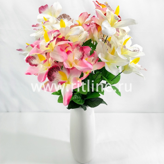 Букет орхидей "FITTONE", 8г., выс. 46см, цв.микс