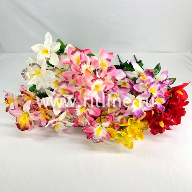 Букет орхидей "FITTONE", 8г., выс. 46см, цв.микс