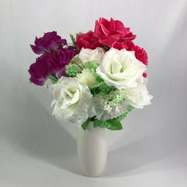 Букет роз с добавками "FITTONE", 7г, выс. 41см, шелк, цв.микс