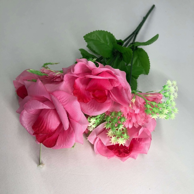 Букет роз с добавками "FITTONE", 7г, выс. 41см, шелк, цв.микс