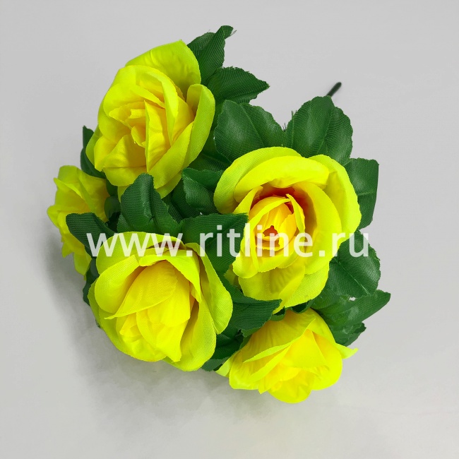 Букет роз, 6г, выс. 34 см, шелк, цв. микс FITTONE Букет роз, 6г, выс. 34 см, шелк, цв. микс FITTONE