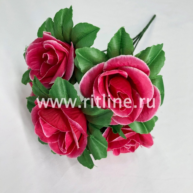 Букет роз, 6г, выс. 34 см, шелк, цв. микс FITTONE Букет роз, 6г, выс. 34 см, шелк, цв. микс FITTONE