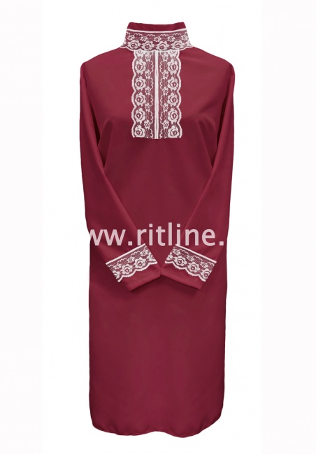 Саван габардиновый "Кружева", цв. бордо FITTONE