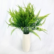 Букет пластикового папоротника, 7 ветвей, выс. 42 см, цв. зеленый FITTONE