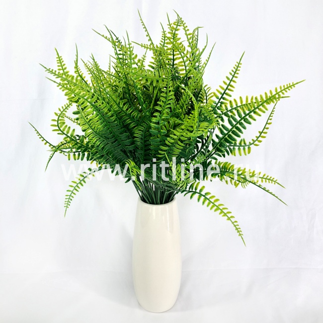Букет пластикового папоротника, 7 ветвей, выс. 42 см, цв. зеленый FITTONE Букет пластикового папоротника, 7 ветвей, выс. 42 см, цв. зеленый FITTONE