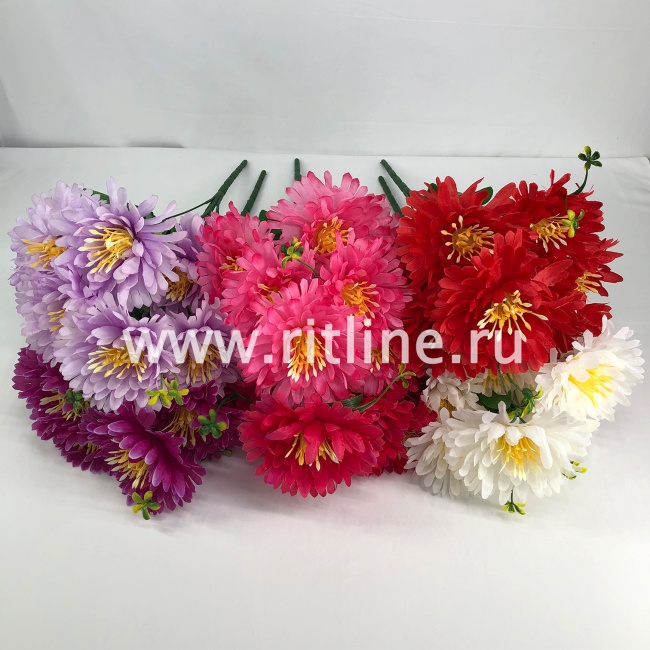 Букет хризантем "FITTONE", 9г, выс. 54см, цв.микс Букет хризантем "FITTONE", 9г, выс. 54см, цв.микс