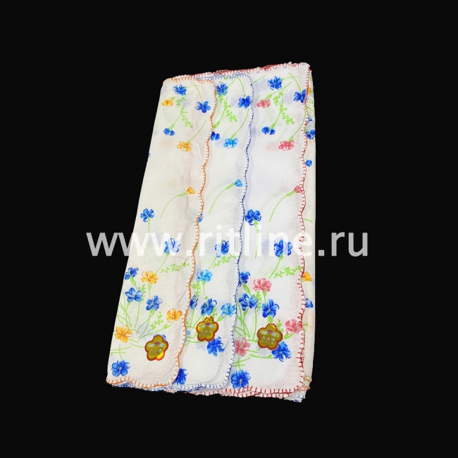 Платок носовой женский с фигурной обшивкой, цв. микс FITTONE