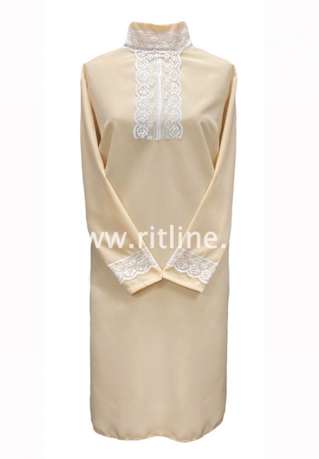Саван габардиновый "Кружева", цв. бежевый FITTONE