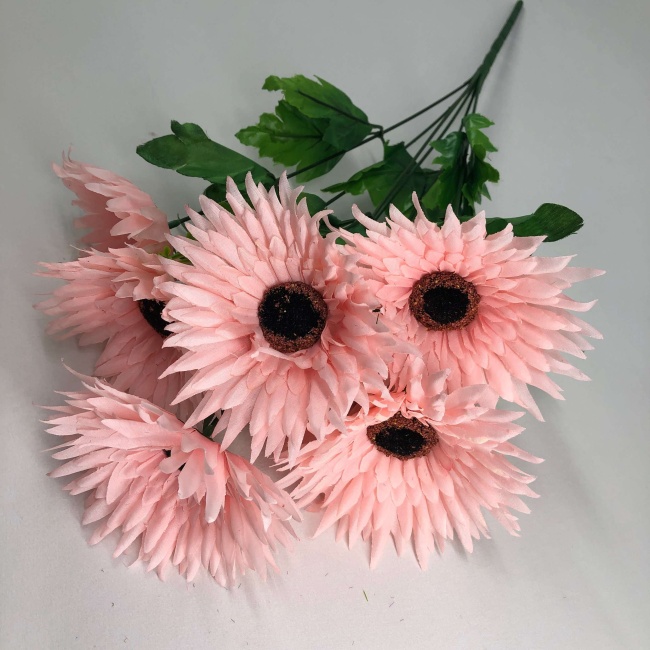 Букет гербер "FITTONE", 7г., выс. 52см, цв.микс