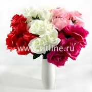 Букет роз "FITTONE", 9г, выс. 45см, шелк, цв.микс