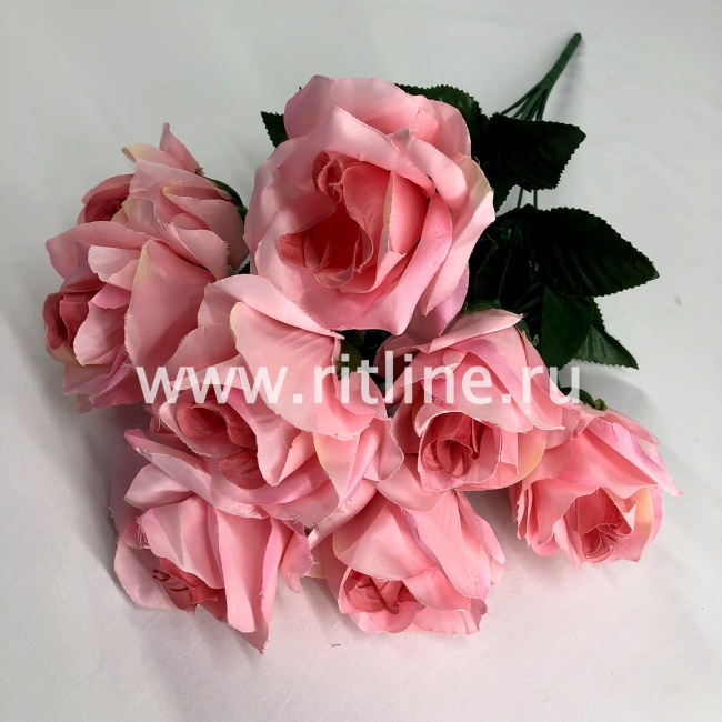 Букет роз "FITTONE", 9г, выс. 45см, шелк, цв.микс