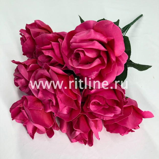 Букет роз "FITTONE", 9г, выс. 45см, шелк, цв.микс