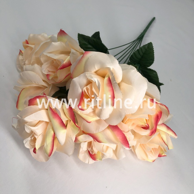 Букет роз "FITTONE", 9г, выс. 45см, шелк, цв.микс