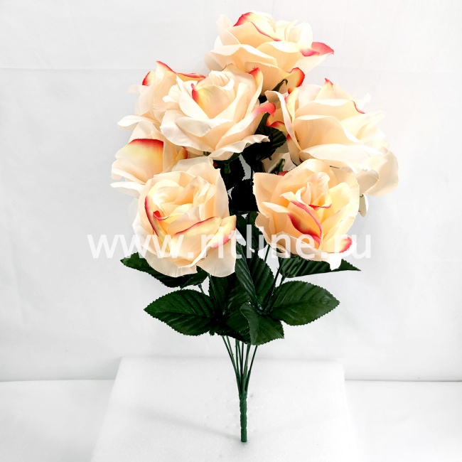 Букет роз "FITTONE", 9г, выс. 45см, шелк, цв.микс