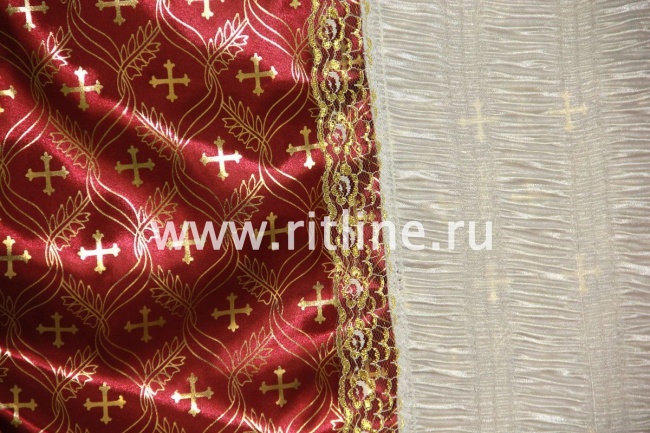 Комплект (Н+П) атлас бордо с накатом, атлас-жатка, обшит воланом