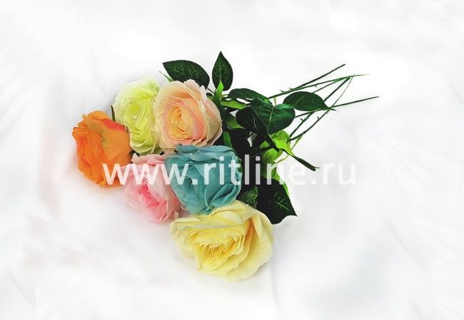 Роза одиночная, выс. 62 см, диаметр 8 см, цв. микс FITTONE