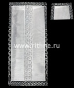 Комплект (атлас-жаккард, кружево белое с серебром) FITTONE