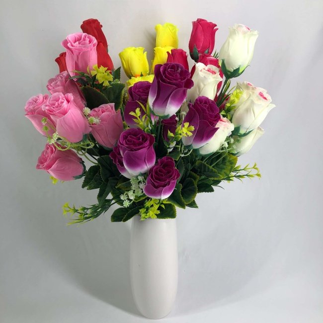 Букет роз с добавками "FITTONE", 9г, выс. 49см, цв.микс