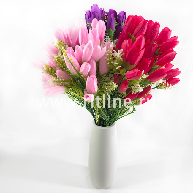 Букет крокусов с травкой "FITTONE", 18 веток, 54г, выс. 52см, цв.микс Букет крокусов с травкой "FITTONE", 18 веток, 54г, выс. 52см, цв.микс