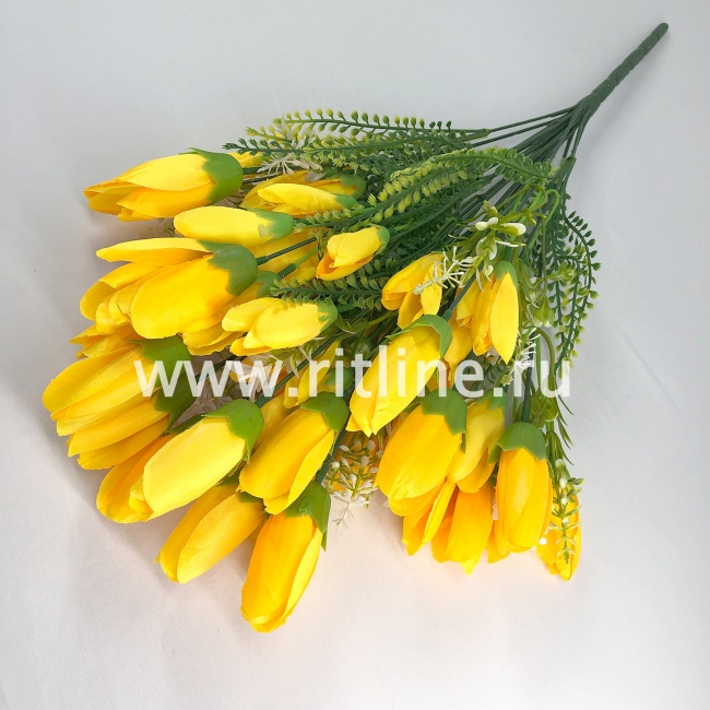 Букет крокусов с травкой "FITTONE", 18 веток, 54г, выс. 52см, цв.микс Букет крокусов с травкой "FITTONE", 18 веток, 54г, выс. 52см, цв.микс