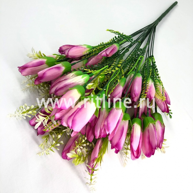 Букет крокусов с травкой "FITTONE", 18 веток, 54г, выс. 52см, цв.микс Букет крокусов с травкой "FITTONE", 18 веток, 54г, выс. 52см, цв.микс