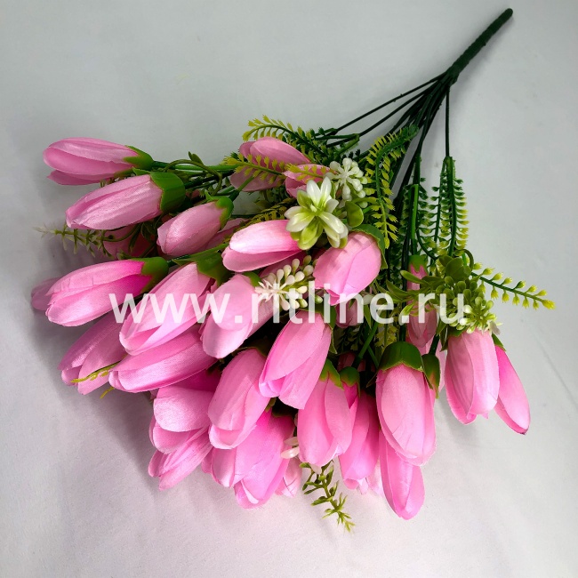 Букет крокусов с травкой "FITTONE", 18 веток, 54г, выс. 52см, цв.микс Букет крокусов с травкой "FITTONE", 18 веток, 54г, выс. 52см, цв.микс