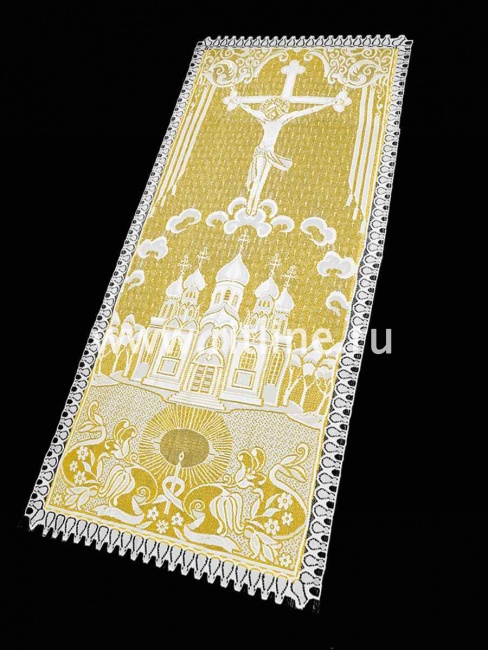 Покрывало тюлевое "Храм и Распятие" на подложке, 80х215 FITTONE