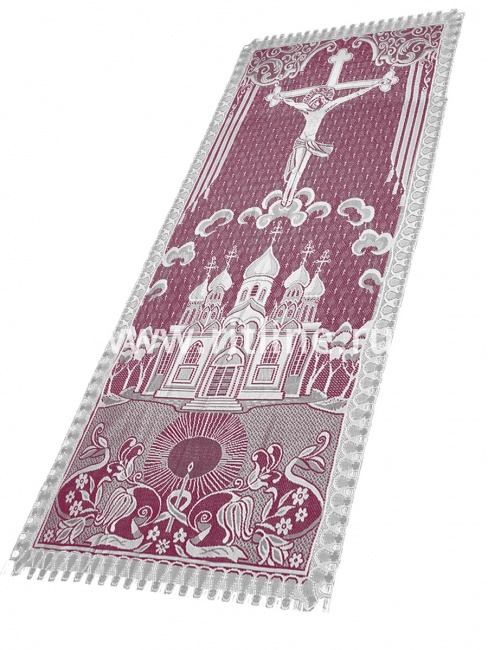 Покрывало тюлевое "Храм и Распятие" на подложке, 80х215 FITTONE