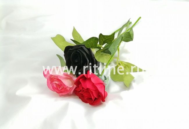 Роза одиночная, выс. 44 см, диаметр 5 см, цв. микс FITTONE