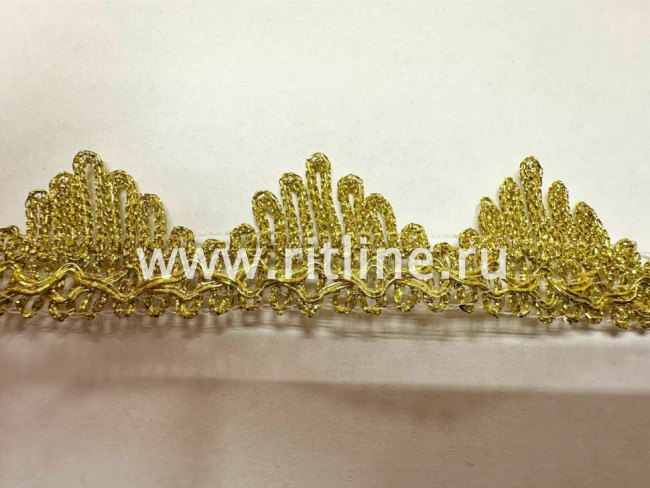 Тесьма 1751, светлое золото, шир. 3 см, 25 ярдов FITTONE