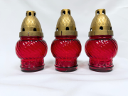 Лампада стеклянная (150х80, крышка пластик, цв. красный) FITTONE