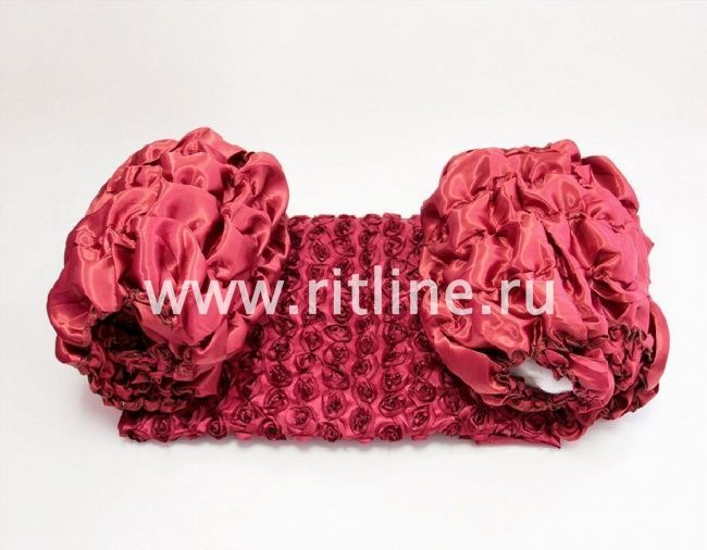 Обивка Fittone гроба атласная с верхом атлас с нашитыми розами 2,5 см