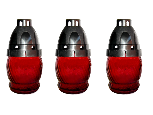 Лампада стеклянная (135х70, крышка пластик, цв. красный) FITTONE