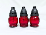 Лампада стеклянная (140х70, крышка пластик, цв. красный) FITTONE