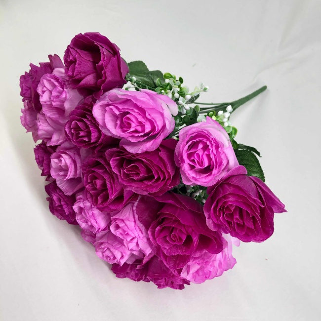 Букет роз "FITTONE", 24г, выс. 42см, шелк, цв.микс